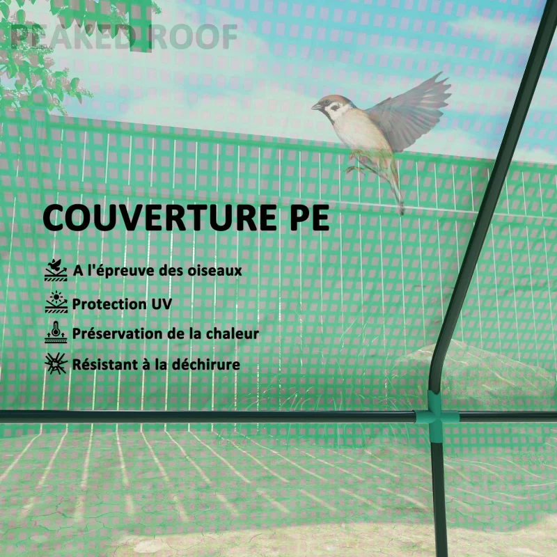 Outsunny Invernadero de Terraza Mini Invernadero 240x90x90 cm con Ventanas de Malla para Cultivar Verduras y Flores Verde