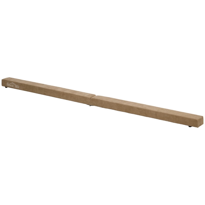 HOMCOM Poutre de gymnastique pliable 210 cm antidérapant, poutre gymnastique pour entraînement à l'équilibre, marron