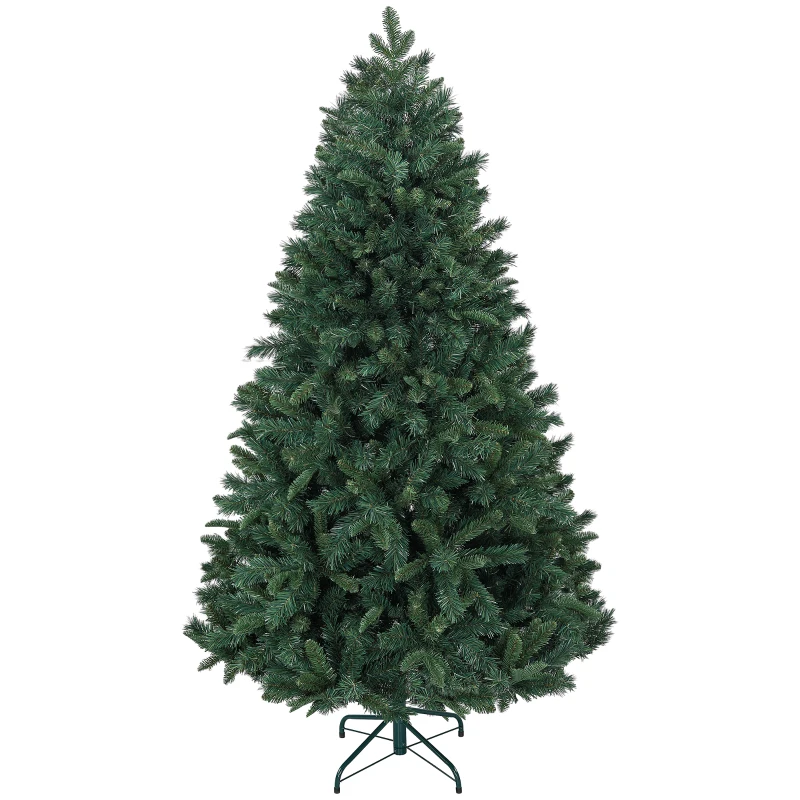 HOMCOM Albero di Natale Artificiale 180cm con 1061 Rami e Base in Metallo, Verde