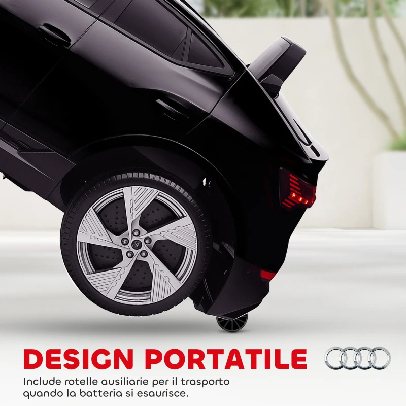 HOMCOM Macchina Elettrica per Bambini 3-5 Anni con Telecomando e cinture di sicurezza, Auto a 12V con Luci e Musica, 3-8km/h, Nero|Aosom Italy