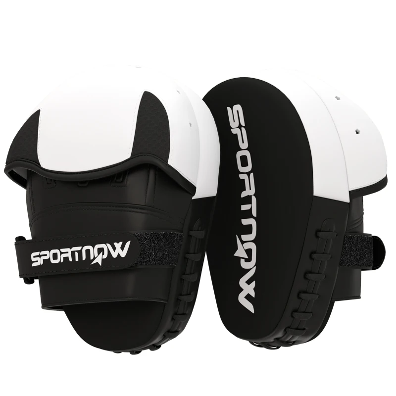 SPORTNOW Pattes d'ours boxe avec couvre-doigts pour Muay Thai Kickboxing Arts Martiaux MMA 24 x 19 x 4 cm blanc