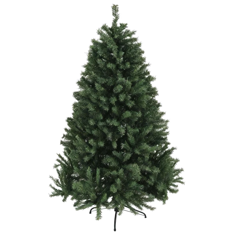 HOMCOM Albero di Natale Artificiale Ø110 x180 cm con 1000 Rami in Acciaio e Plastica Verde