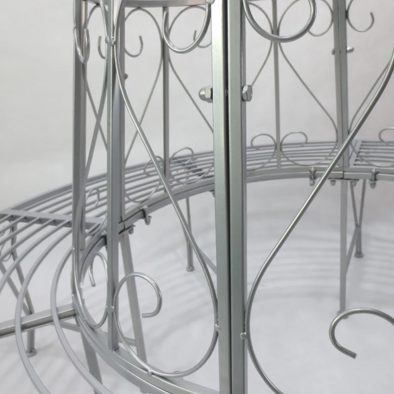 Outsunny Outdoor Round Tree Bench, Garden Metal Frame Garden Seat, Diameter 160cm Height 90cm, Silver