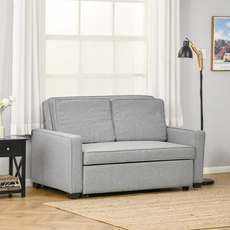 Homcom Canapea Extensibila 2 locuri cu 3 pozitii spatar 154x87x89 cm – Textil(m-2)