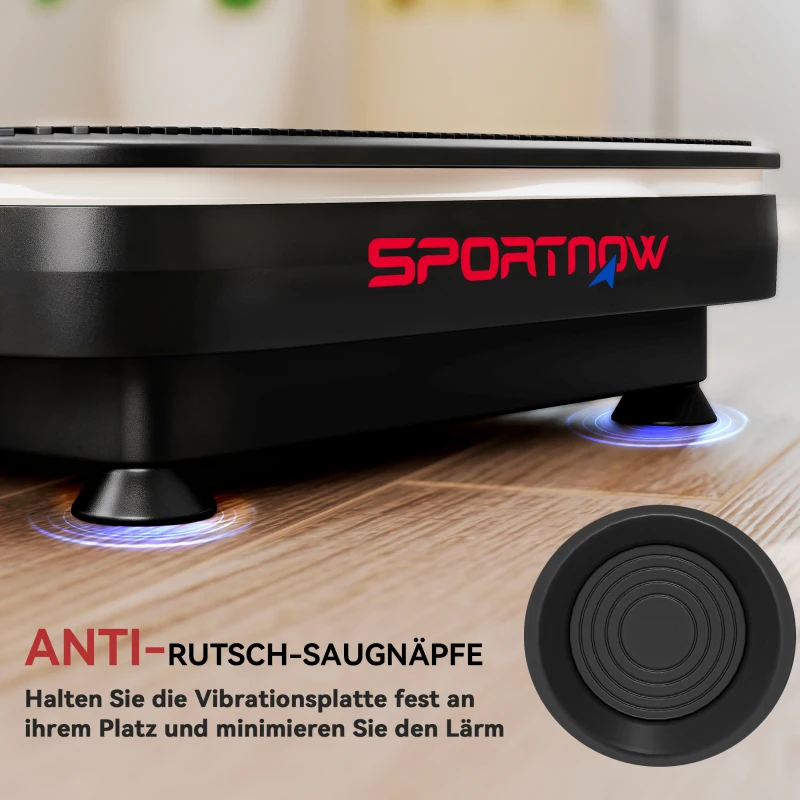 SPORTNOW Vibrationsplatte für Fitnessübungen, Bluetooth-Funktion, Fernbedienung, 99 Geschwindigkeitsstufen, Kunststoff, Stahl, Schwarz