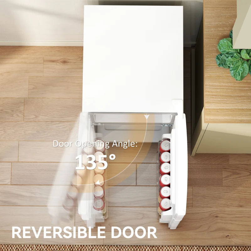 HOMCOM 88L Under Counter Fridge Freezer, Small Refrigerator with 5-Setting, 3 Star Freezer Rating, White