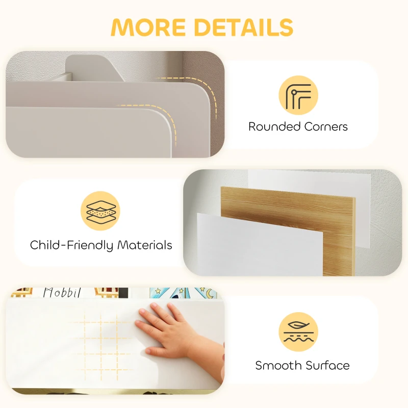 AIYAPLAY Toy Storage Unit, 3-Tier Toy Organiser Shelf with 6 Removable Storage Bins for Bedroom, Nursery, Multicolour