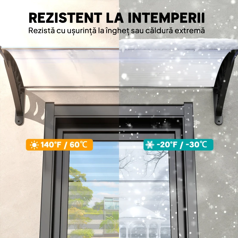Outsunny Copertina Curbata cu suruburi si Buloane Incluse, Panouri din Policarbonat PP pentru Exterior