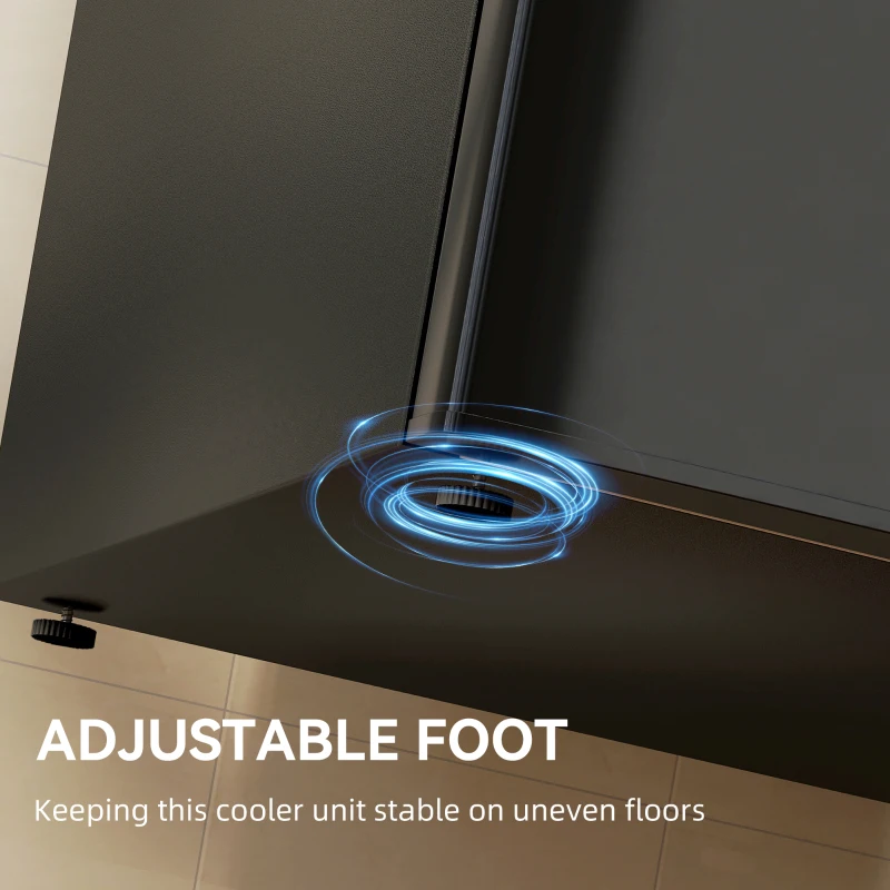 HOMCOM 88L Under Counter Fridge Freezer, Small Refrigerator with 5-Setting, 3 Star Freezer Rating, Black