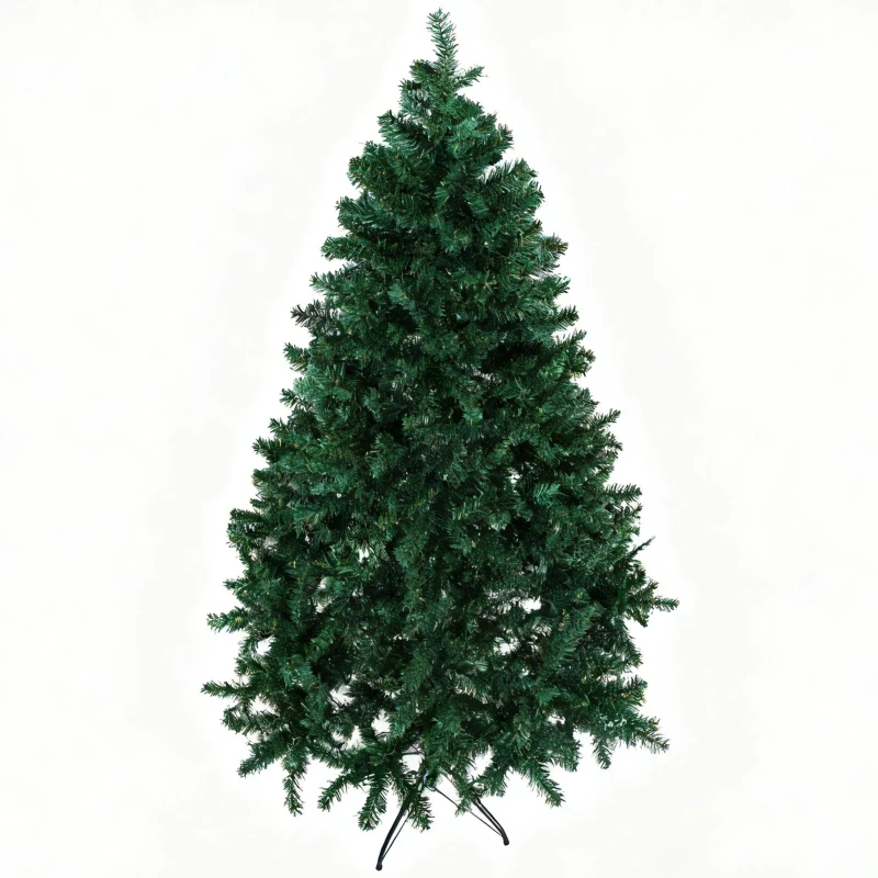 HOMCOM Albero di Natale Artificiale Alto 180cm con 1000 Rami Rigogliosi Base in Acciaio