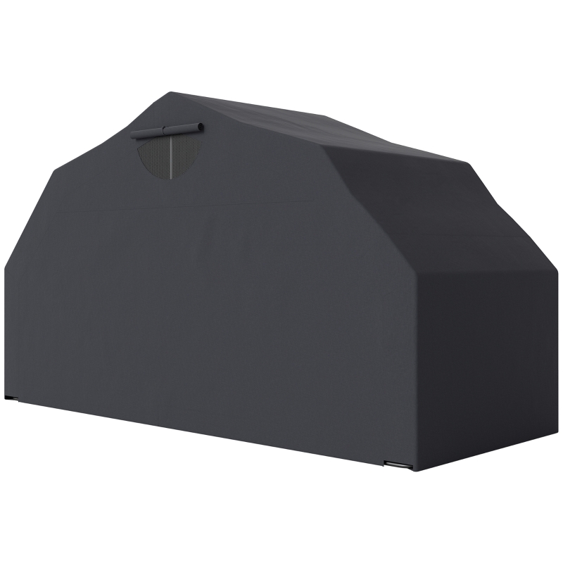 Outsunny Abri de moto extérieur tente à moto housse de protection en tissu Oxford, 2 fenêtres, 345 x 135 x 191 cm, noir