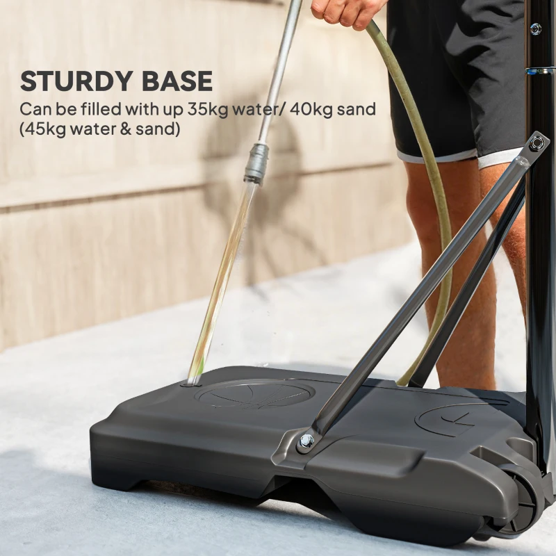 HOMCOM Adjustable Basketball Hoop and Stand, with Wheels and Weight Base, Blue