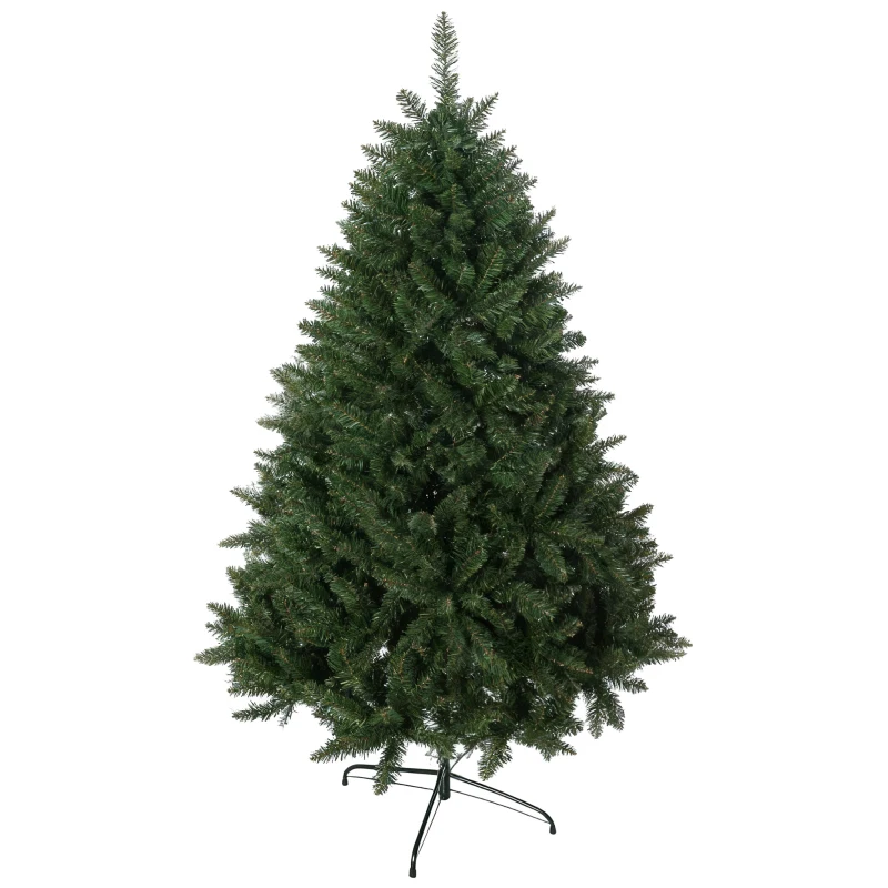 HOMCOM Albero di Natale Artificiale 180cm con 800 Rami e Base in Metallo, Verde