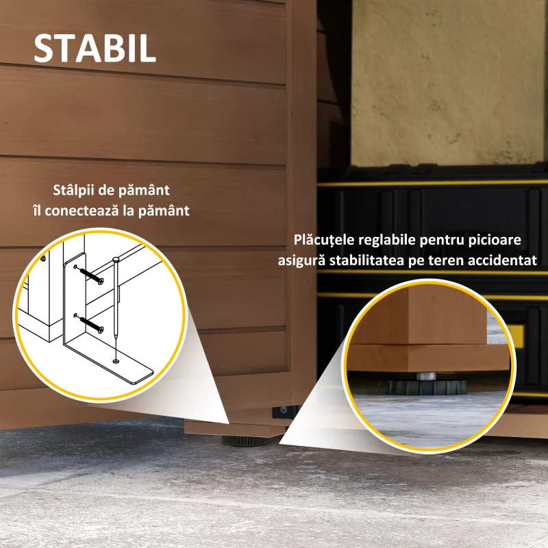 Outsunny Dulapior de Depozitare in Aer Liber, sopron Mic din Lemn pentru Gradina(m-6)