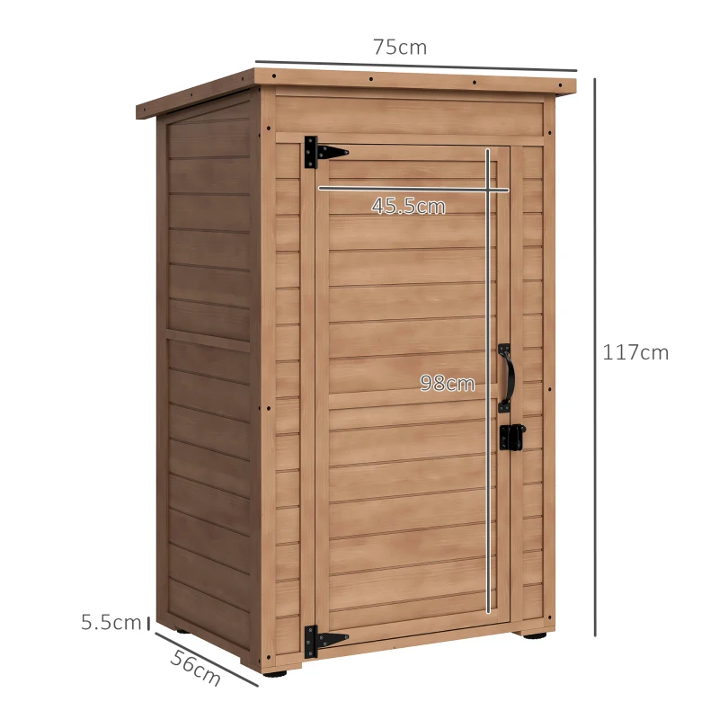 Outsunny Dulapior de Depozitare in Aer Liber, sopron Mic din Lemn pentru Gradina(m-3)