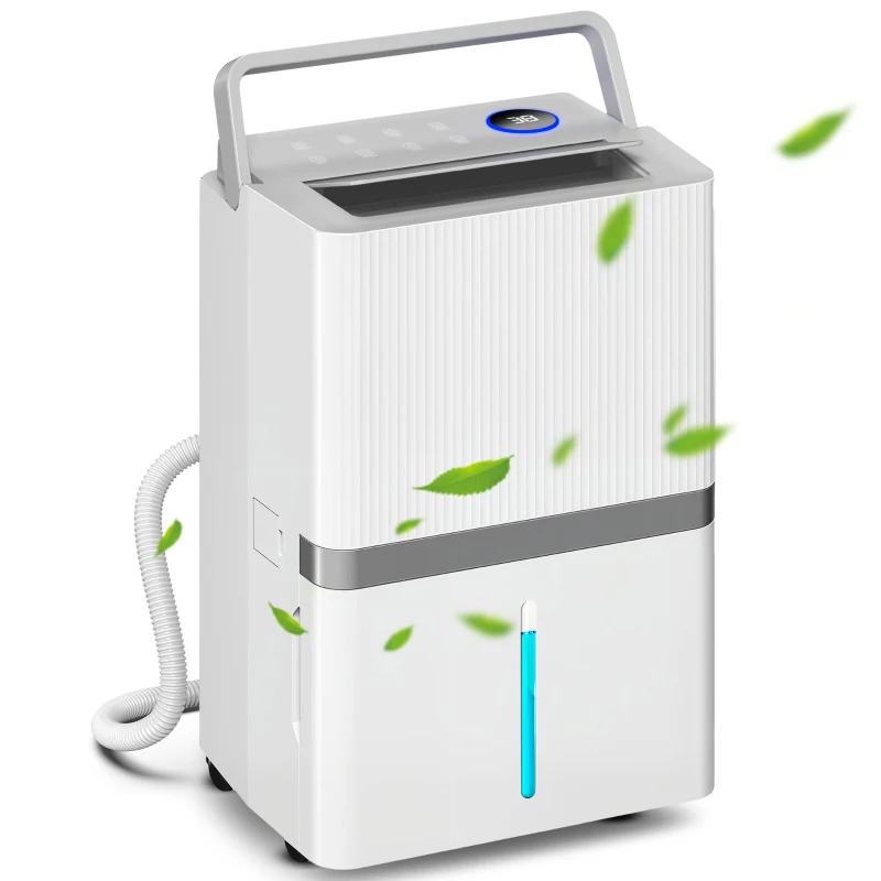 HOMCOM Desumidificador 35L/Dia para Áreas de 40-90 m² Indicador de Humidade Depósito de 5,5 Litros Temporizador 24h 35,5x27,5x52,2 cm Branco