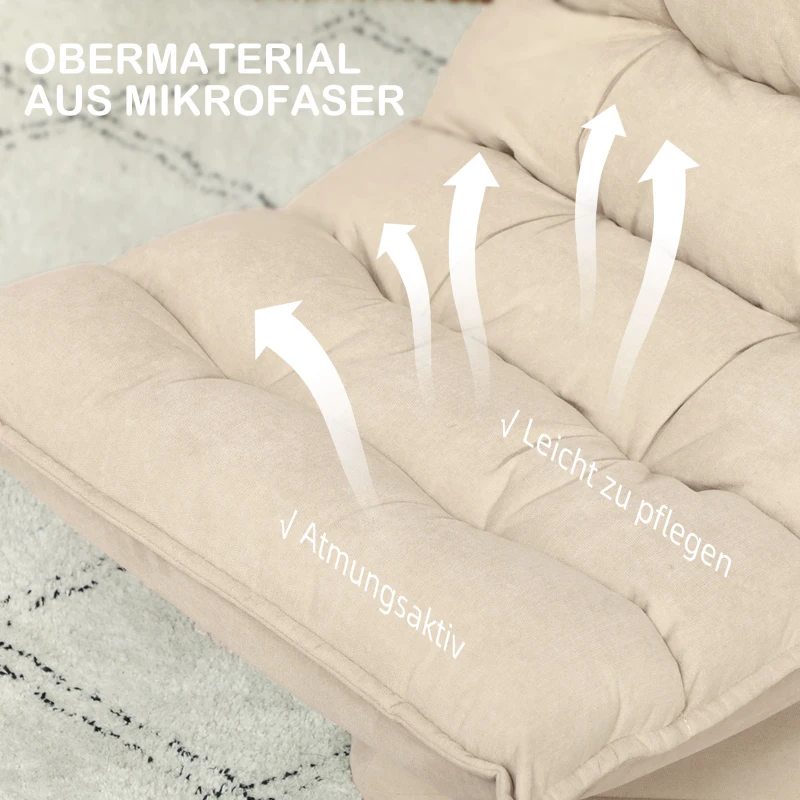 HOMCOM Relaxstoel Leesstoel, Draaibaar, Linnenlook, 62 cm x 70 cm x 95 cm, Beige(m-6)