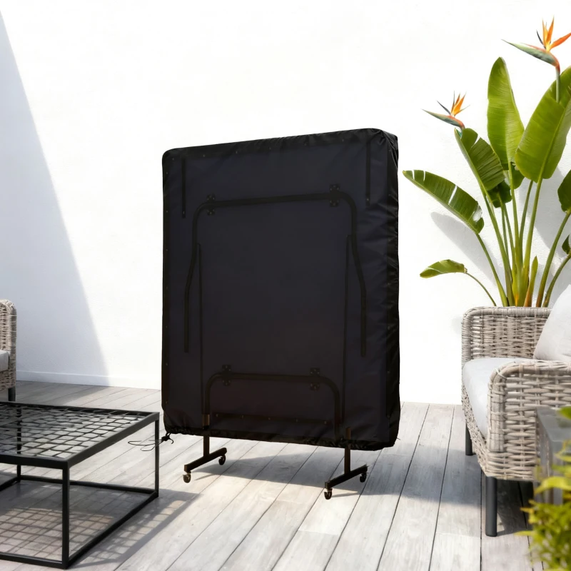 SPORTNOW Copertura Tavolo da Ping Pong 257x153x5 cm in Polietilene Nero con Fibbie e Cerniere incluse