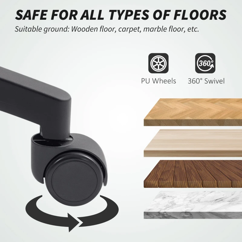 Scaun de Birou HOMCOM Respirabil și Reclinabil cu Înălțime Reglabilă, Negru