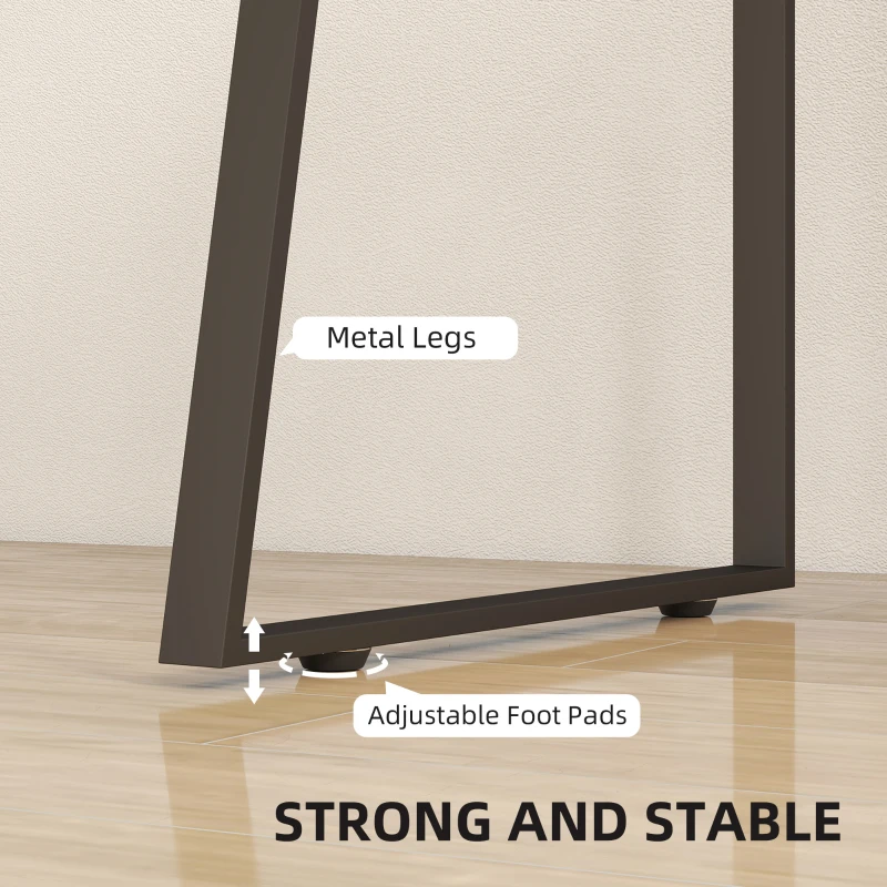 HOMCOM Computer Desk, Writing Desk with Cabinet, Drawer, Metal Legs, Work Table for Home Office Study, Natural Wood Finish