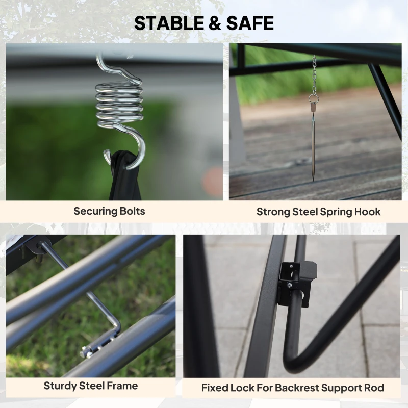 Outsunny 3 Seater Convertible Swing Chair, Outdoor Gazebo Swing Seat Bed with Double Tier Canopy, Cushioned Seat, Mesh Sidewalls, Light Grey