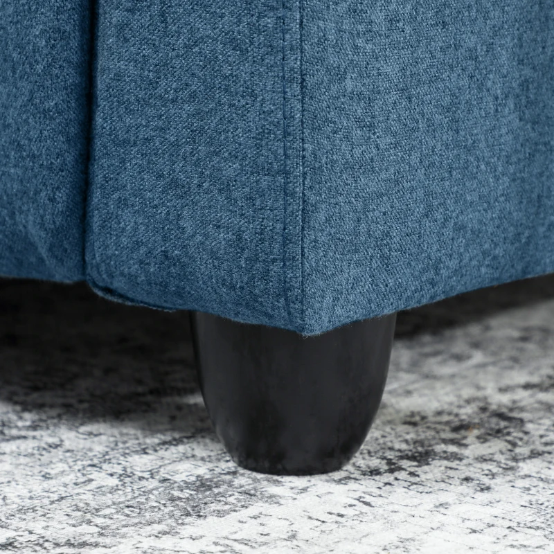 HOMCOM Scaun Recliner din Țesătură, Sezut Manual pentru Home Theater, Fotoliu Recliner Singur cu Scaun Căptușit pentru Living, Negru