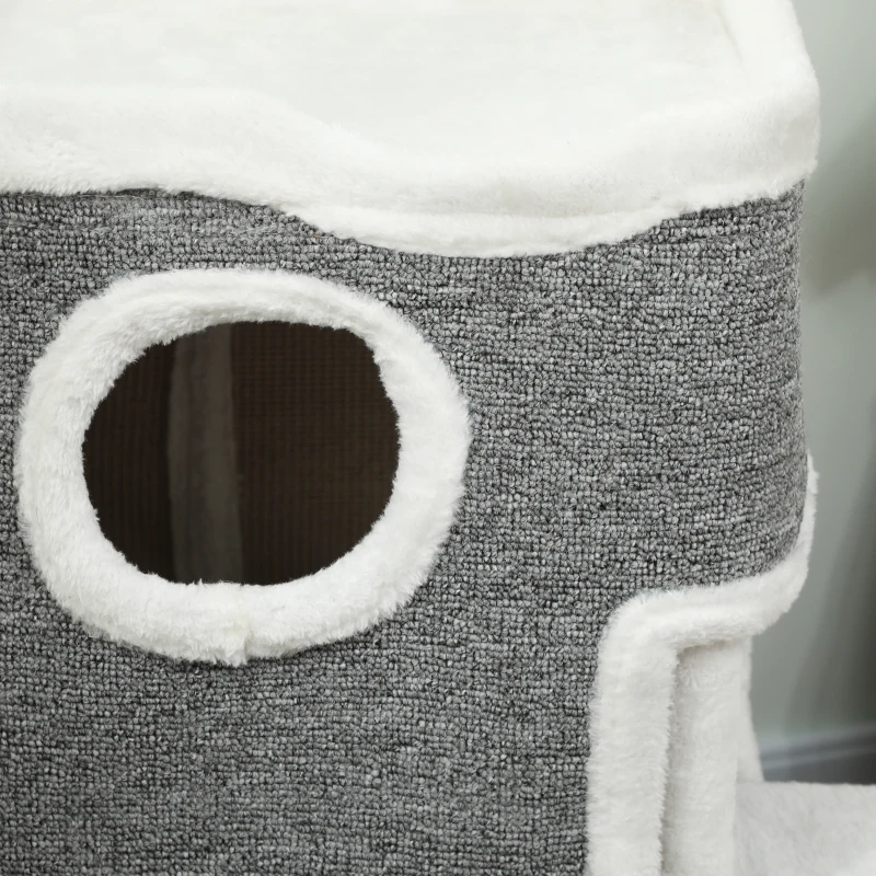 PawHut 75 cm Cat Tree, Cat Tower Condo for Indoor Cats with Scratching Post, Jumping Platform, Grey