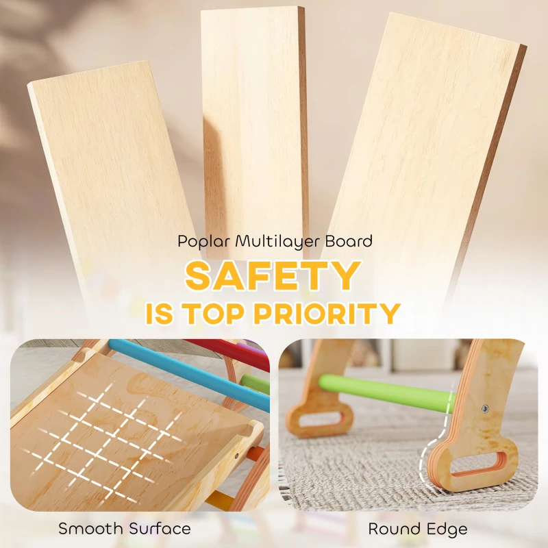 AIYAPLAY 9 in 1 Toddler Climbing Frame with Ramp, Slide, Arch, Ladder, Blackboard for 18-48 Months