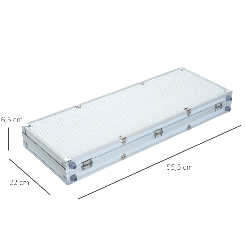 HOMCOM Mallette de Poker Coffret de Poker Complet avec 500 jetons 2 Jeux de Cartes + 5 dés Bouton Dealer 2 clés alu.