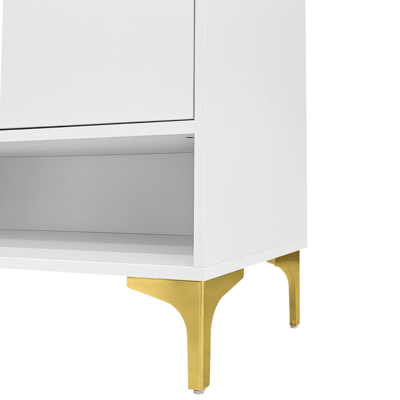 Scarpiera con illuminazione LED, mobile da ingresso con cassetti e ripiani, 80x35x105 cm, Bianco