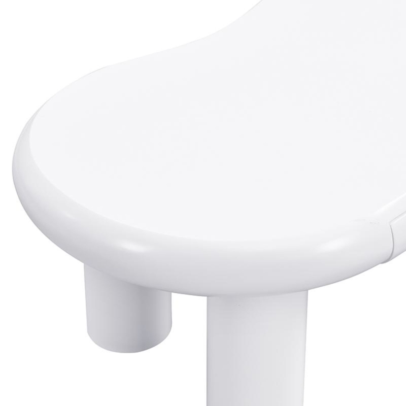 Tavolino da salotto a forma di nuvola, in MDF con illuminazione LED e cassetto, 98x65,5x40 cm, Bianco