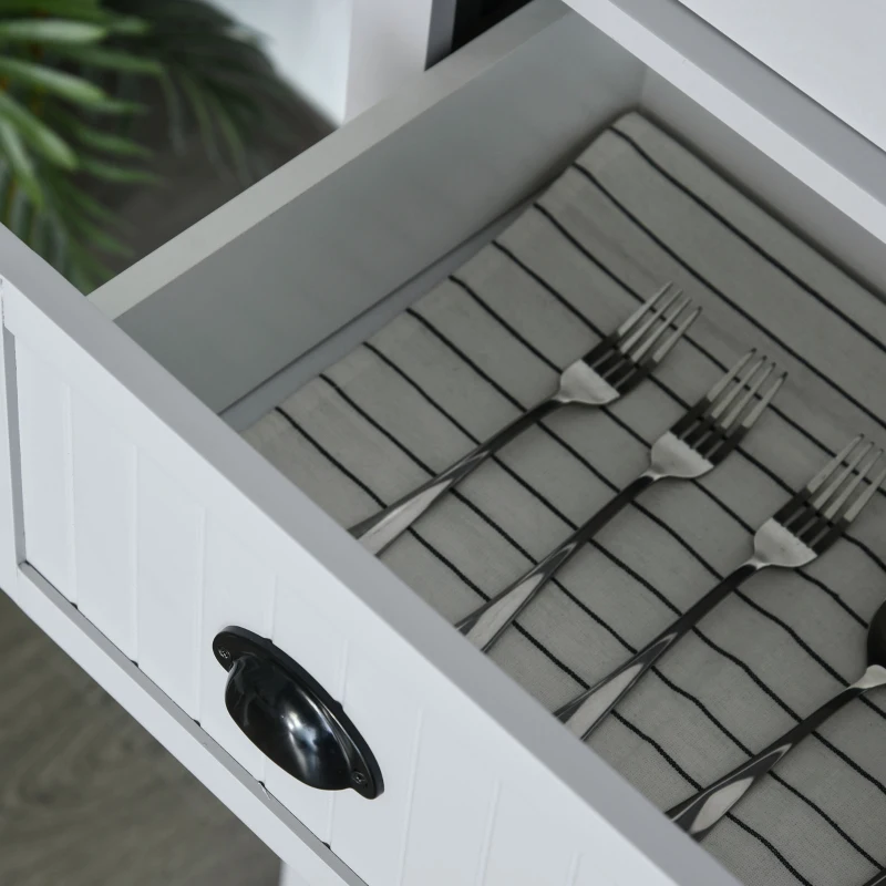 HOMCOM Armadio da cucina buffet cucina multi-scomparti ripiani regolabili 4 ante grande cassetto 76,2 x 40,2 x 183 cm grigio