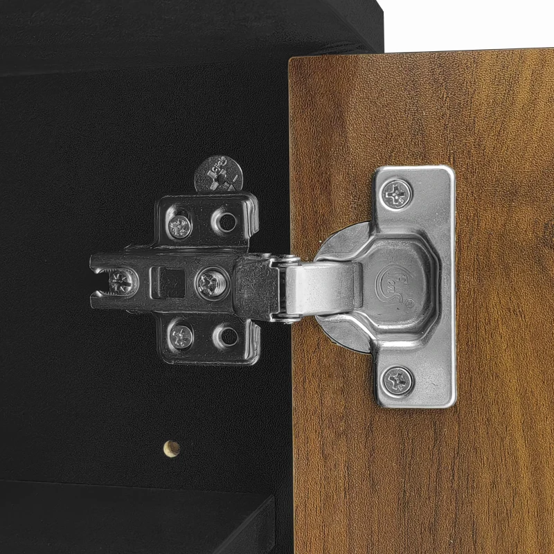 Mobile TV con 2 ante e 3 cassetti, pannelli delle ante con unico motivo ondulato, 180x38x50 cm, Colore naturale