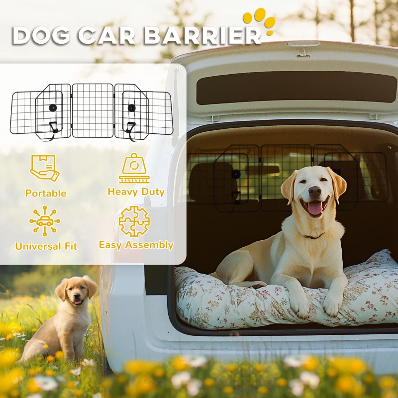 PawHut Dog Guard for Cars, Vans, Vehicles, with 93-150cm Adjustable Width