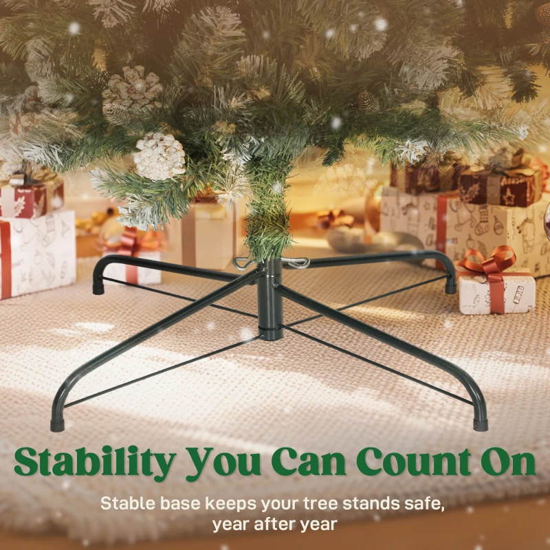 HOMCOM 8.2 ft Snow Frosted Christmas Tree Arch, Christmas Arch Doorway Decor with 1800 Tips and 91 Pinecones, Artificial Xmas Tree with Metal Stand for Indoor, Green