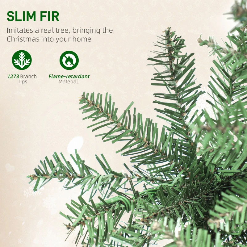 HOMCOM Pom de Crăciun de 213.5 cm cu 350 de Lumini Albe și Colorate în 9 Moduri