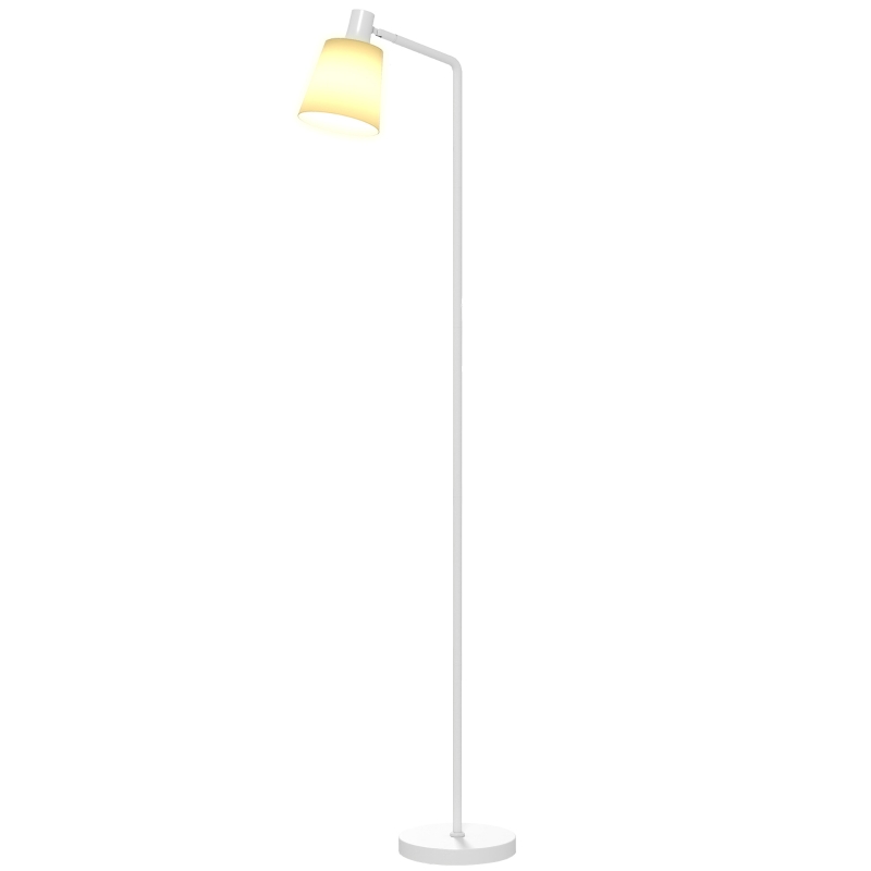 HOMCOM Lámpara de Pie LED Regulable con 3 Temperaturas de Color 3000K-6500K Pantalla Giratoria Bombilla E27 Blanco