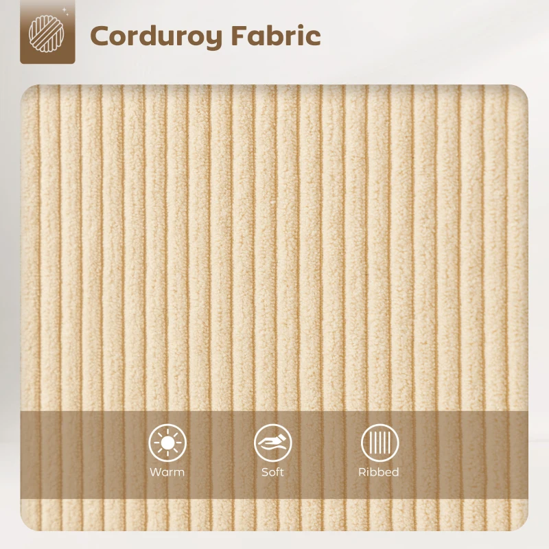 HOMCOM Set 2 Scaune de Bar cu Spătar și Brațe Rotative din Catifea Bej