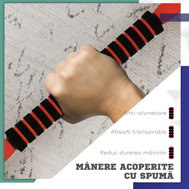 SPORTNOW Set de Greutăți pentru Sală 4 în 1 din Plastic și Nisip, Roșu