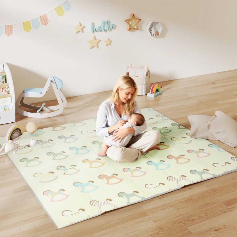 AIYAPLAY Foldable Double-Sided Baby Play Mat, for Toddlers, Bedrooms, Nurseries, Playrooms