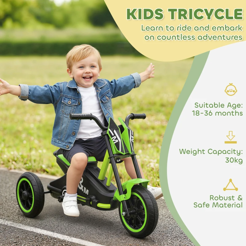 AIYAPLAY Kids Tricycle Baby Trike, Kids Trike with Pedal, 3 Wheel Toddler Balance Bike for Indoor Outdoor Use, Green