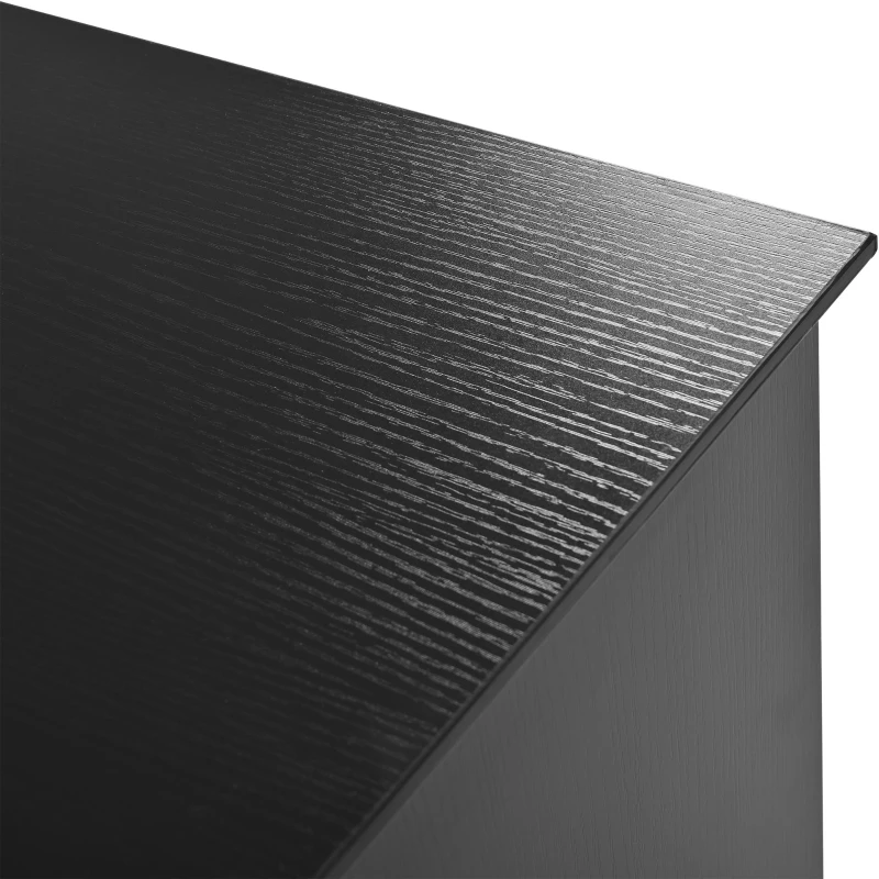 Buffet moderne à motif en chevrons, buffet avec 4 portes, 140x40x80 cm, Noir+Marron