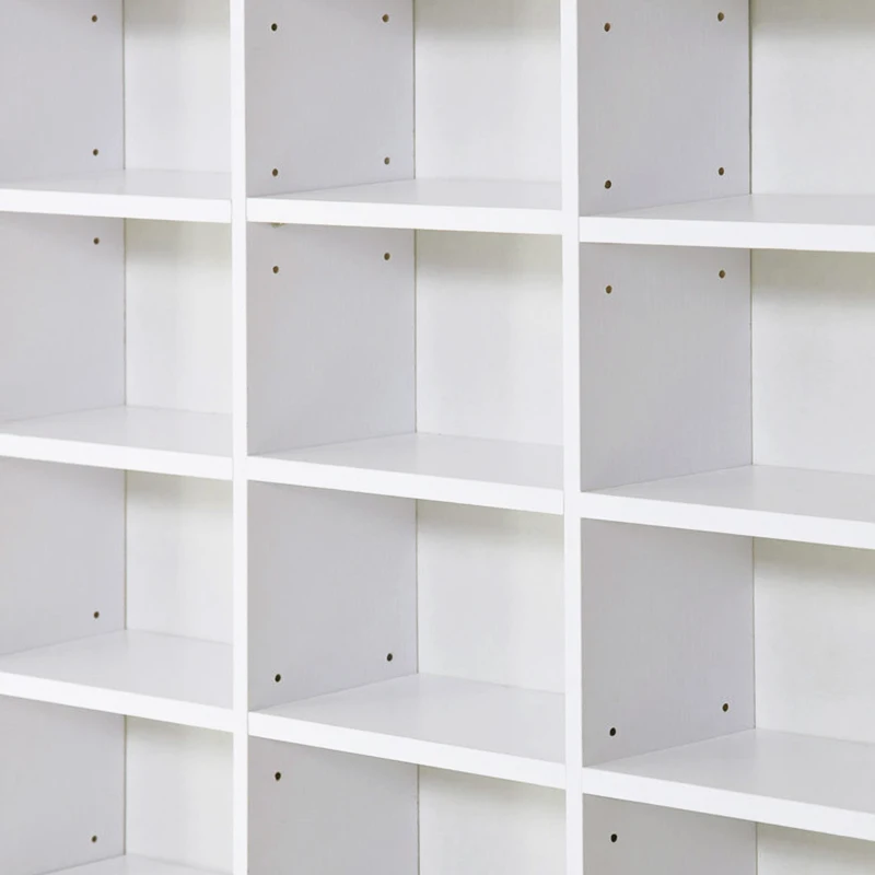 HOMCOM Bibliotecă CD de perete cu 24 de rafturi reglabile, 130,5x89x20 cm, alb