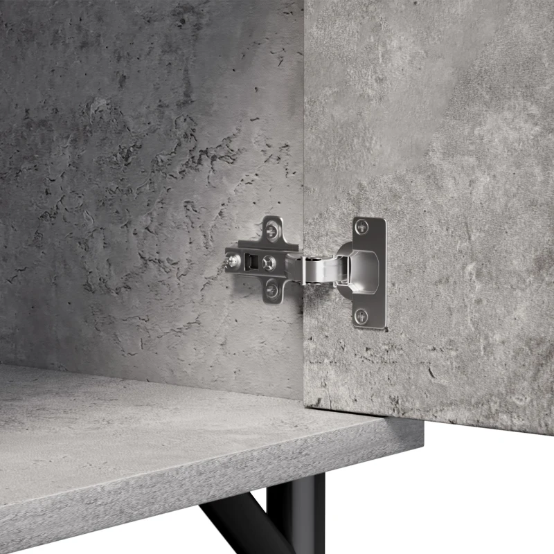 Mobile TV 4 ante, design elegante con frontale ad arco 3D, 160x38x55,5 cm, Grigio