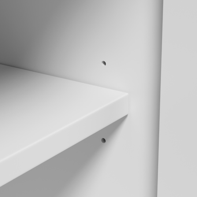 Credenza a 4 ante con frontale ad arco 3D, per soggiorno, sala da pranzo e ingresso, 140x34x78 cm, Bianco