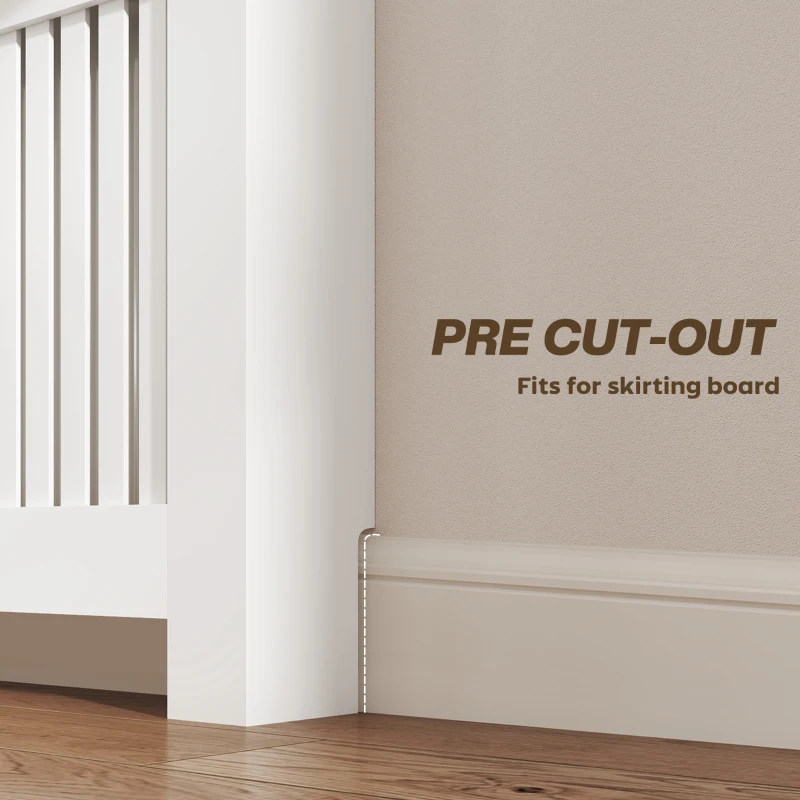 HOMCOM Acoperire pentru Calorifer cu Sertar, Anti-răsturnare, în Lemn, 78x19x97 cm, Alb