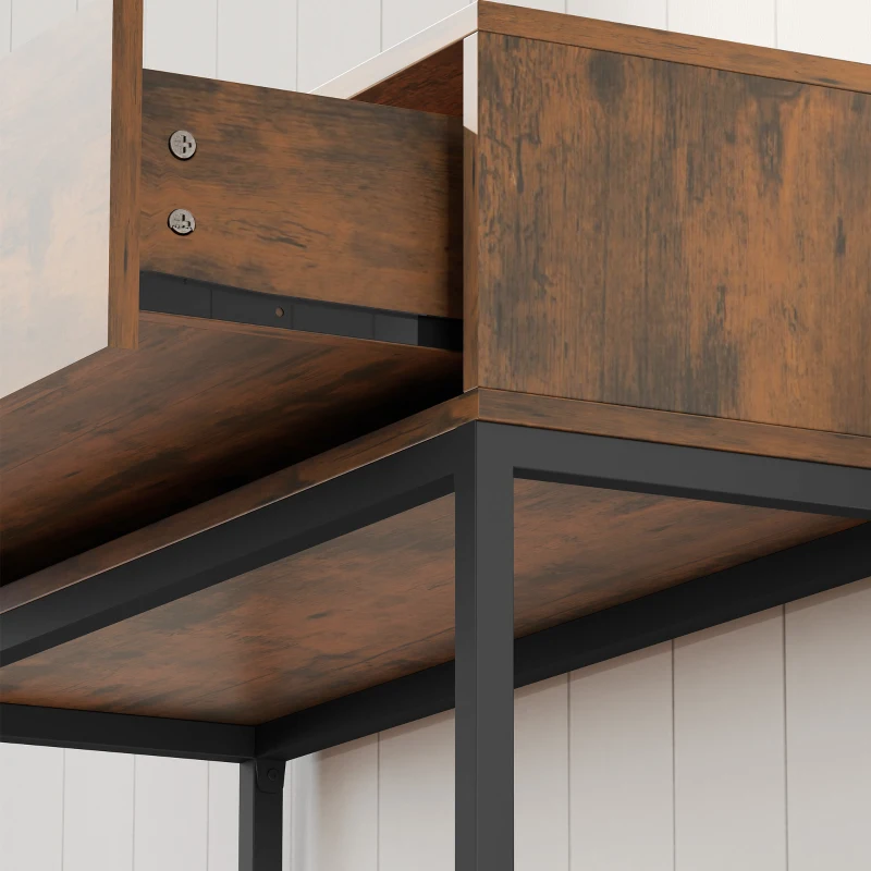 HOMCOM Consola para recibidor con cajón, diseño industrial, pasillo y salón, 80x30x76 cm, negro