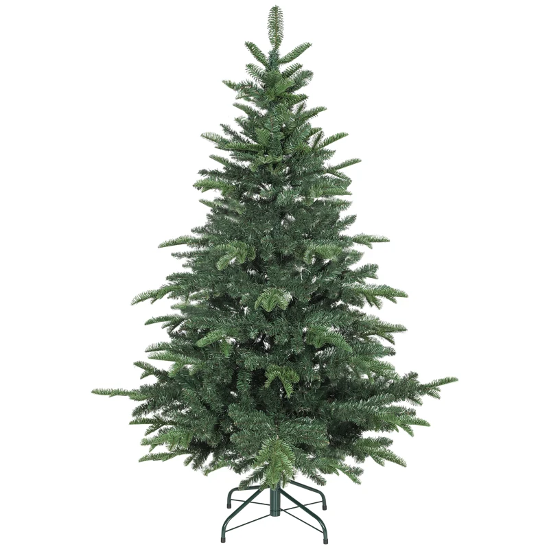 HOMCOM 5ft Artificial Christmas Tree with Realistic Branches, Easy Assembly - Green