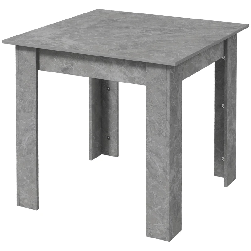 HOMCOM Square Dining Table, Modern Small Dining Table with Faux Cement Effect, Space Saving, Non-slip Foot Pads, Cement Grey
