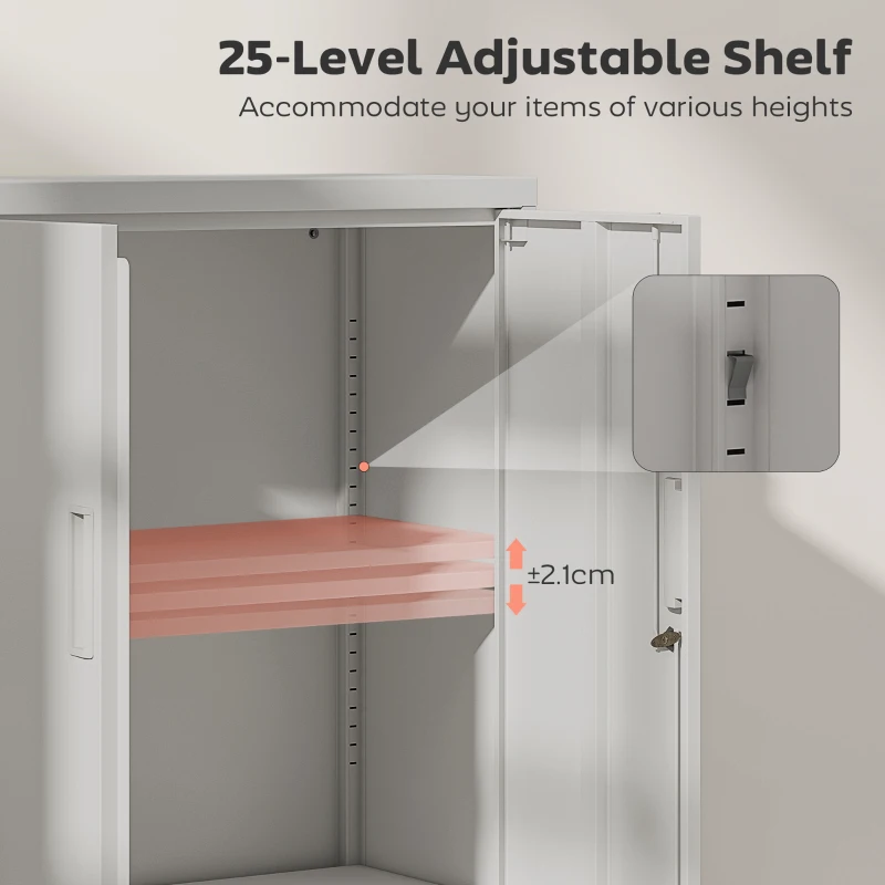 HOMCOM Dulap pentru Birou cu Raft Interior Reglabil și Sertar Alb